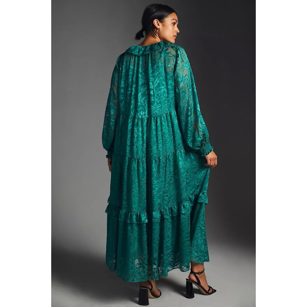 Anthropologie The Marais Maxi Dress: Satin-Burnout Edition NWT SZ 1X - Picture 3 of 15